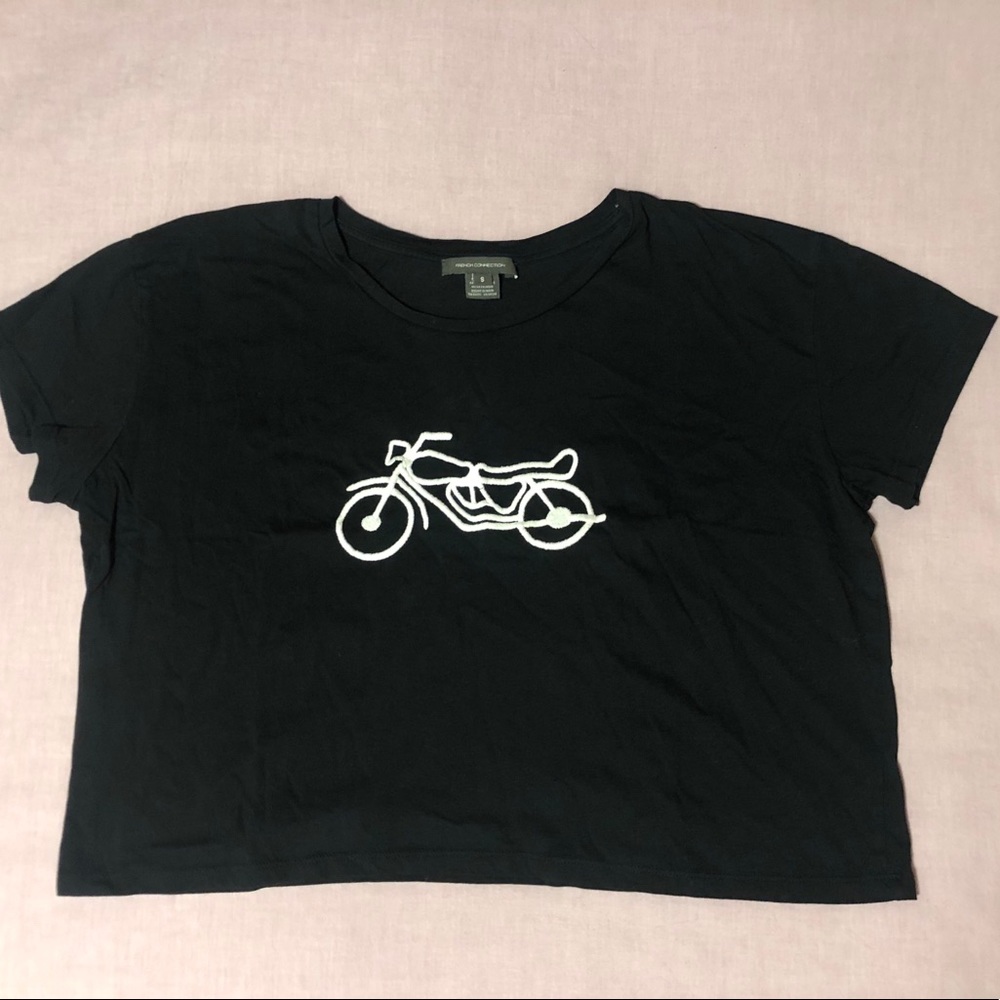french connection bike embroidered tshirt